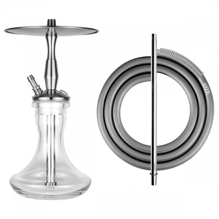 Кальян Hoob Cyber (C) (полный комплект) (S30, 30 см, Шахта, Шланг, Мундштук,Колба, Нержавеющая сталь, Да, 13 мм)