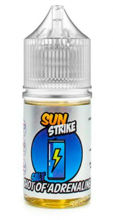 Жидкость Sun Strike salt 30ml 20mg Strong (Shot of Adrinaline (Энергетик яблоко киви), Hard)
