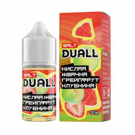 Жидкость Duall salt 30ml HARD 50mg (Кислая Жвачка Грейпфрут Клубника, Hard)