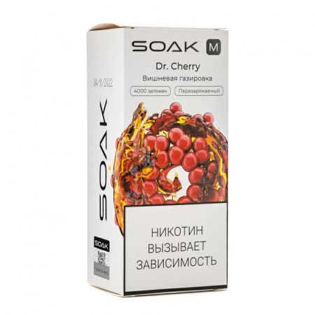 SOAK M 4000тяг (Dr.Cherry (Вишнёвая газировка), 4000 тяг)